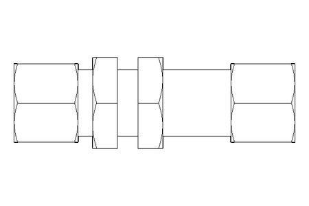 Threaded bulkhead connector L 10/10