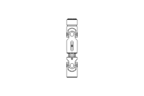 Universal joint shaft D=25 L1=130 L2=150