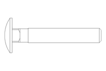 扁圆头螺栓 M8x50 DIN603-ZnNi/T2/720h