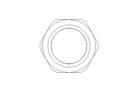 Hexagon lock nut M12 Ni-plated brass