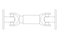 CARDAN SHAFT 25G GREASED L= 250/ 290