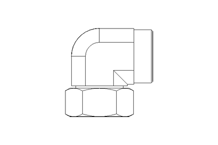 Threaded elbow connector L 35 St ISO8434