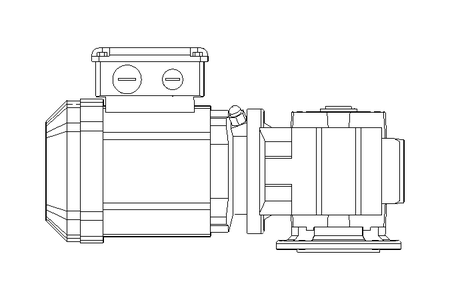 Worm gear motor 0.37kW 76 1/min