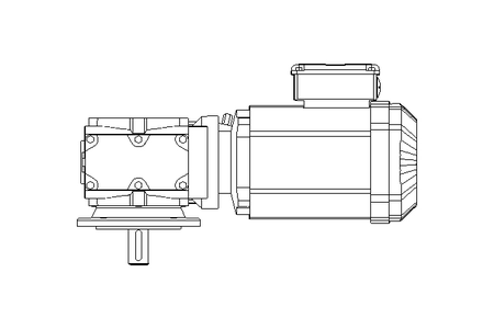 Worm gear motor 0.55kW 50 1/min