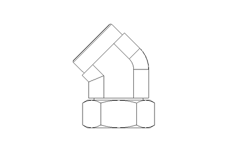 Threaded elbow connector L 42 St ISO8434